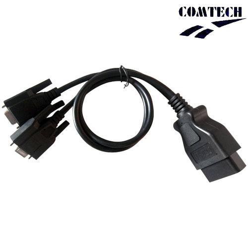 OBDII 16P故障检测线 公头 TO DB9P*2 D-USB诊断线